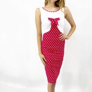 TATYANA Polka Dot Pinup Dress Red & White XS NWT